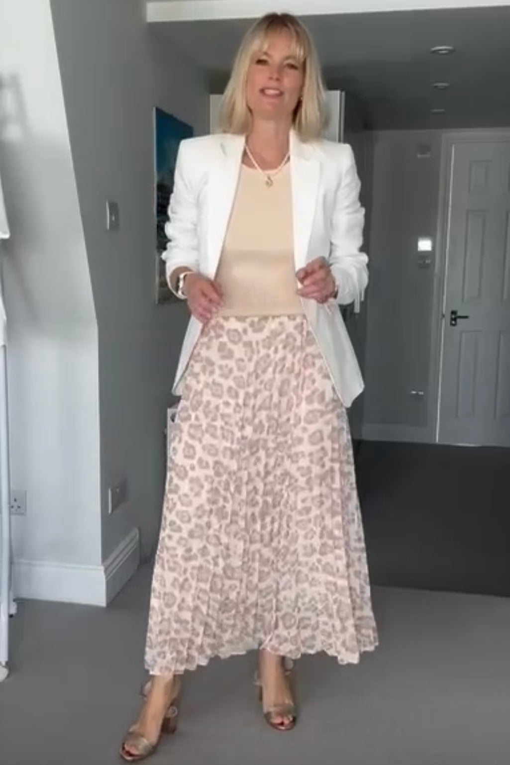 Pleated Leopard Skirt Maxi Skirt