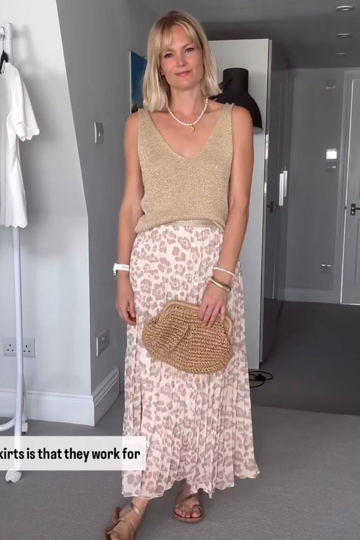 Billy Knitted Gold Vest Top