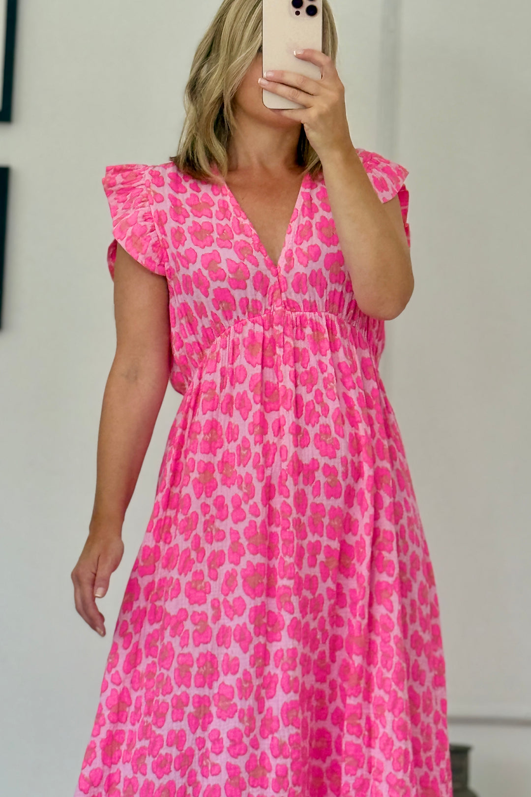 Ashton Cotton Maxi Dress | Leo Print x Neon Pink x Mocha Spot