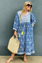 Willow Block Print Kaftan Dress