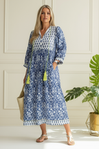 Willow Block Print Kaftan Dress