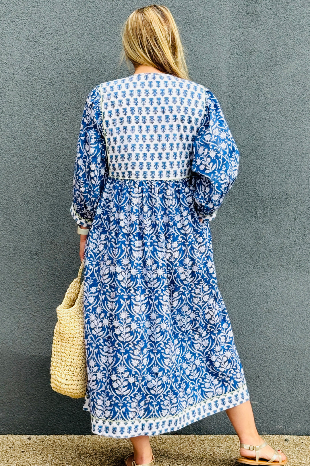 Willow Block Print Kaftan Dress
