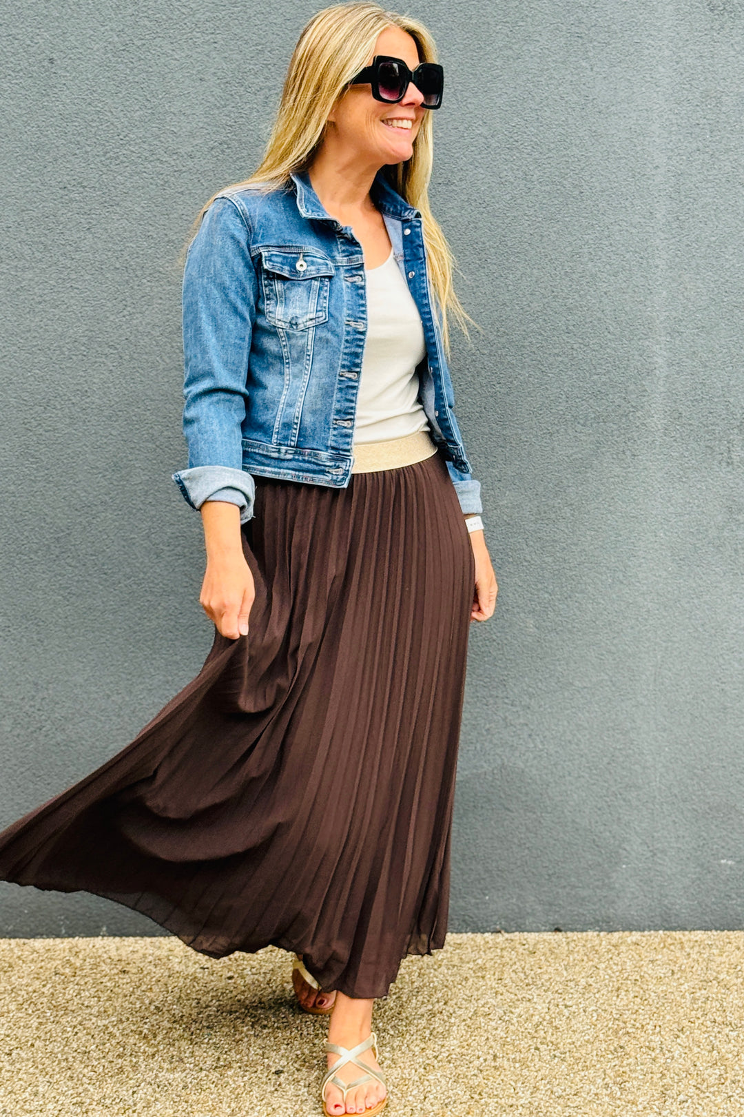 Pleated Maxi Skirt
