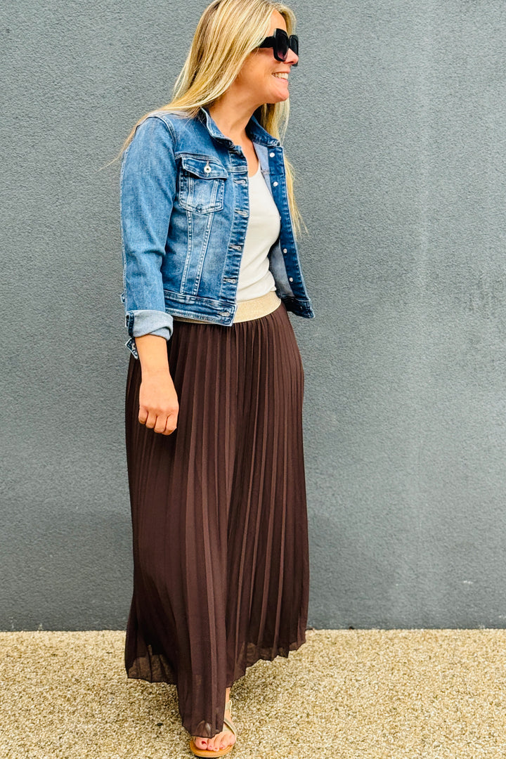 Pleated Maxi Skirt
