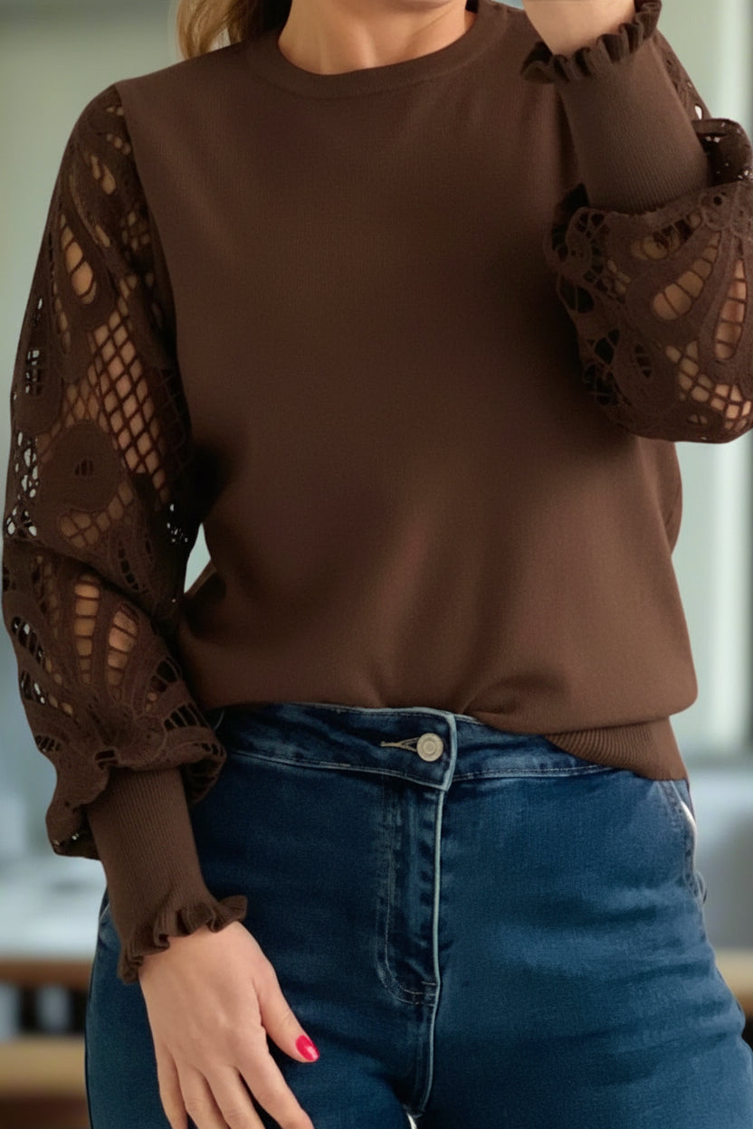 Molly Crochet Sleeve Jumper - colours to choose