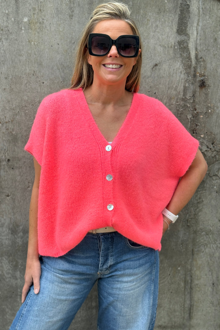 Joanie Alpaca Sleeveless V Neck Cardigan