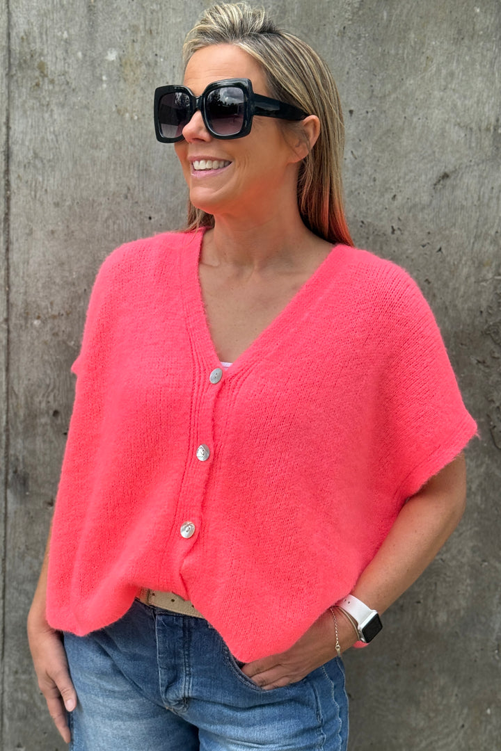 Joanie Alpaca Sleeveless V Neck Cardigan