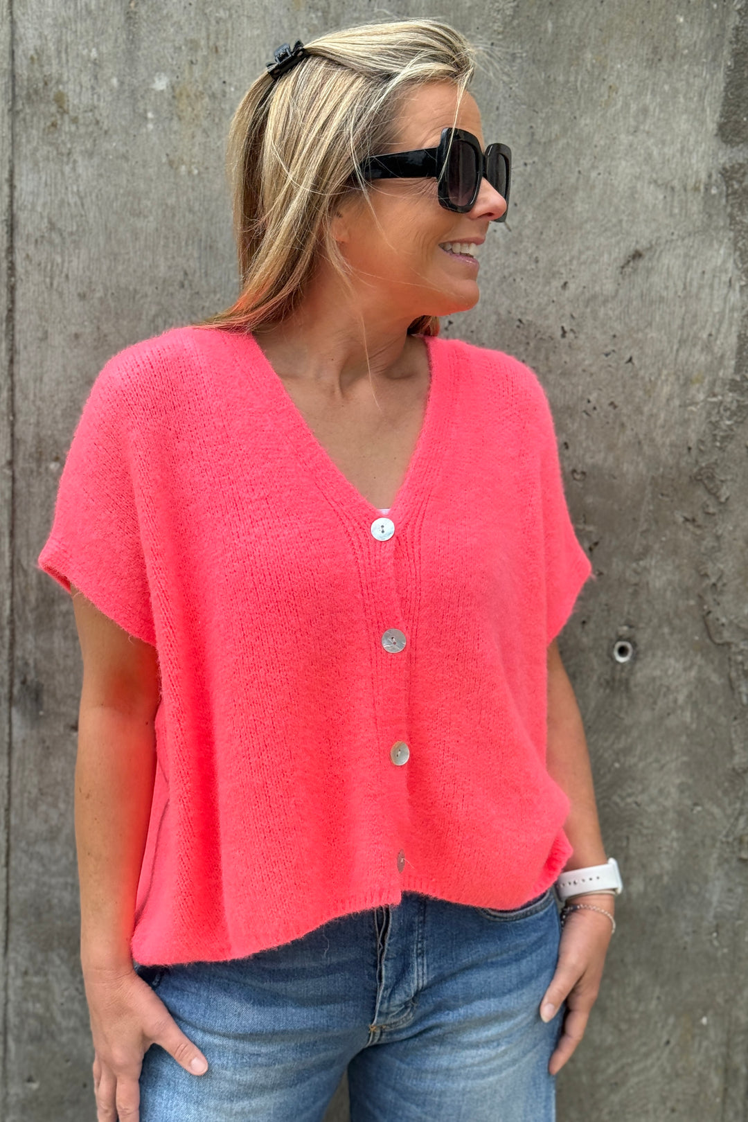 Joanie Alpaca Sleeveless V Neck Cardigan