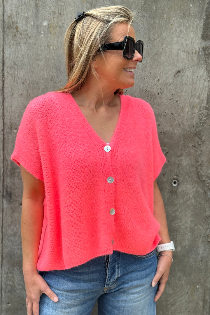Joanie Alpaca Sleeveless V Neck Cardigan