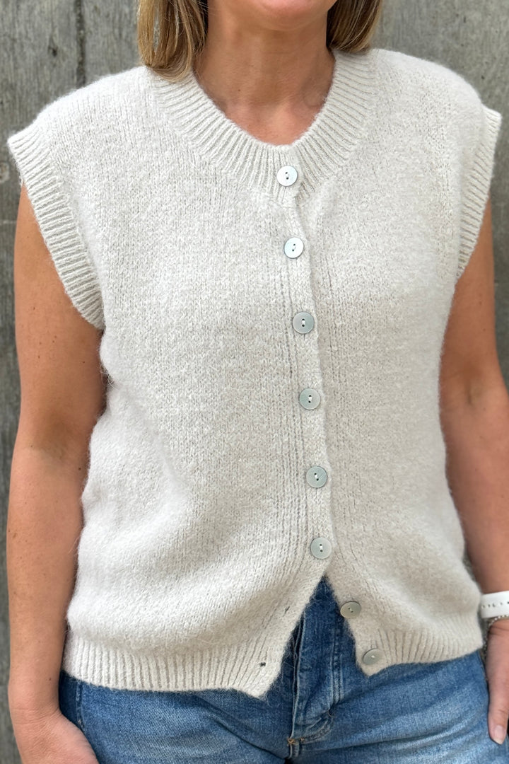 Jessica Alpaca Sleeveless Waistcoat Cardigan