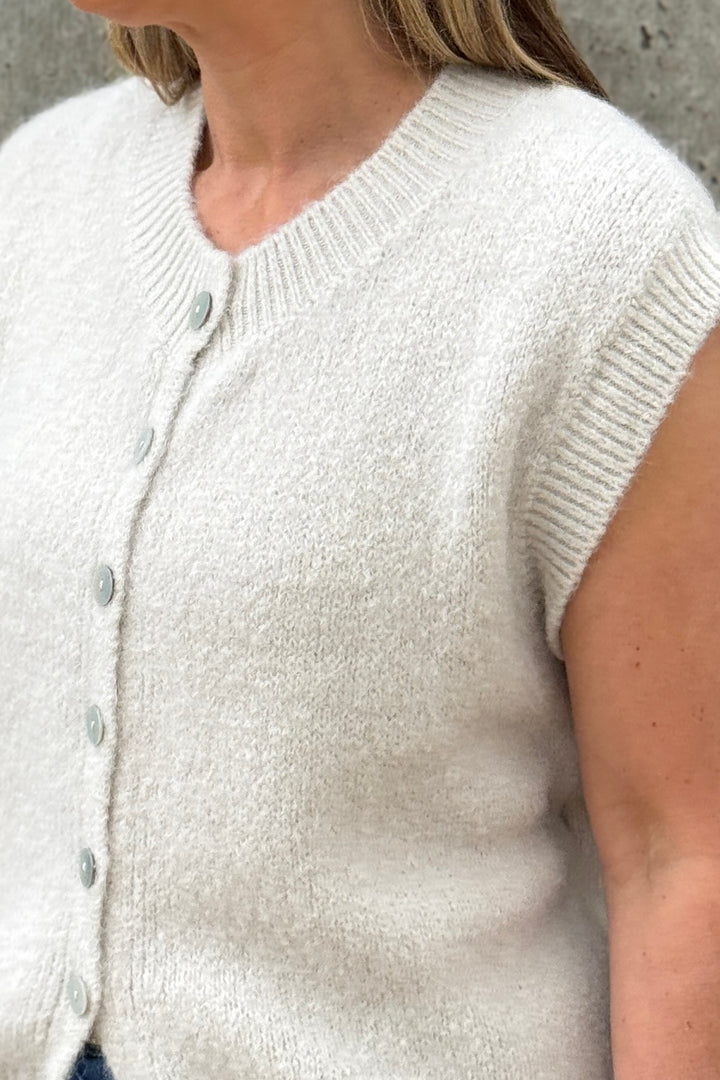 Jessica Alpaca Sleeveless Waistcoat Cardigan