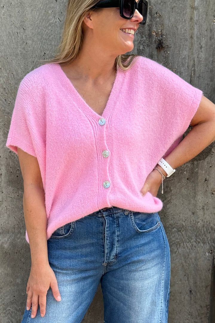 Joanie Alpaca Sleeveless V Neck Cardigan