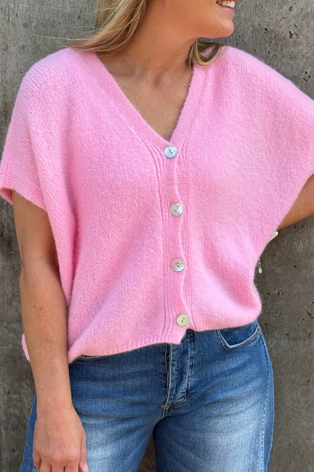 Joanie Alpaca Sleeveless V Neck Cardigan