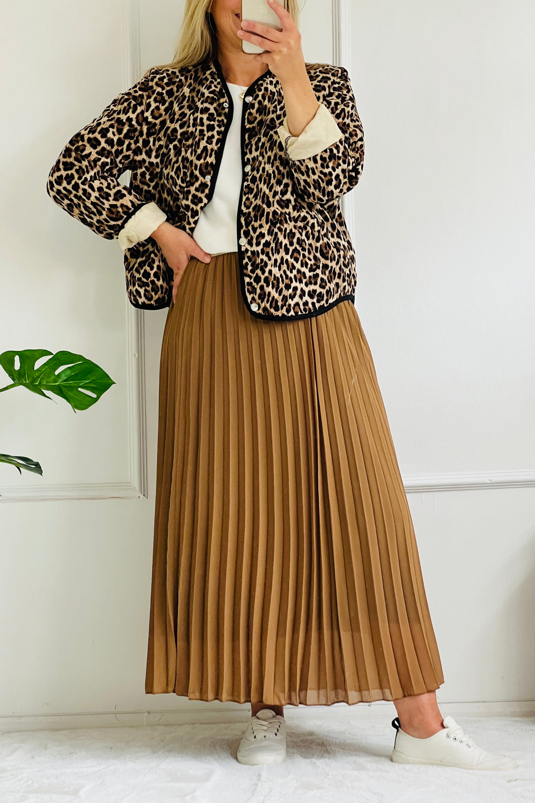 Pleated Maxi Skirt | Caramel