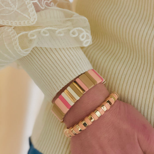 Boho Enamel Tile Bracelet | Pastels x Gold main image 1