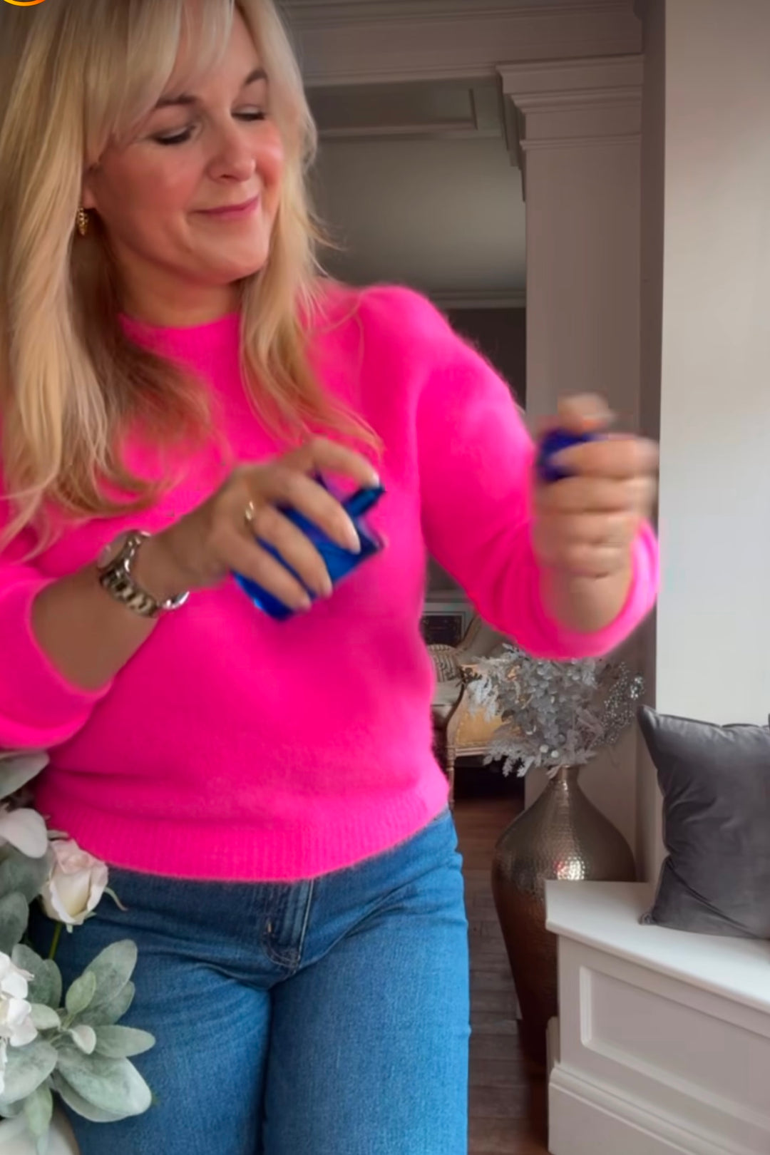 Mandy Alpaca Blend Long Sleeve Knit Jumper | Neon Pink