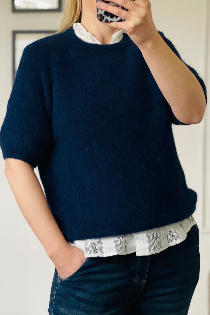 Charlie Alpaca Blend Crew Knit Jumper | Navy