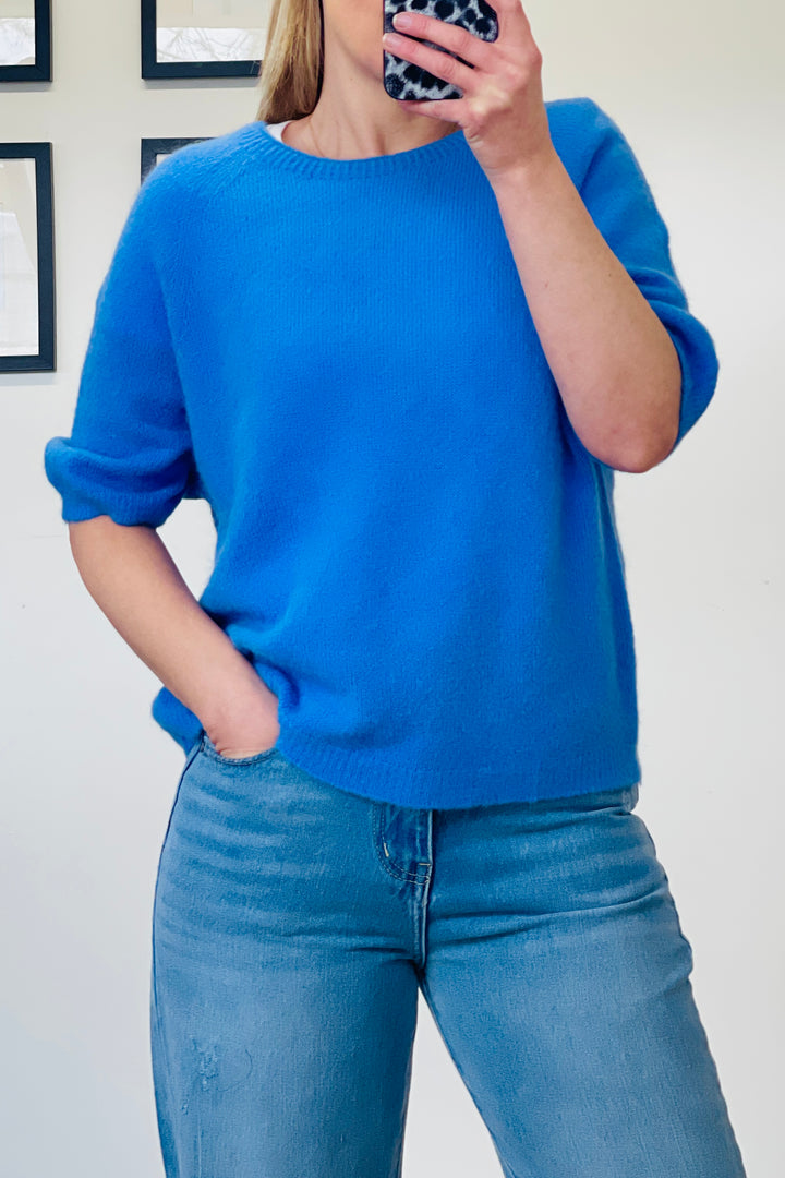 Sophie Alpaca Blend Crew Knit Jumper | Royal Blue