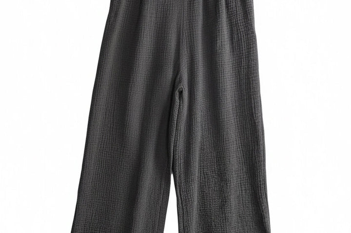 Lucie Plain Cheesecloth Cotton Trousers (Black or Navy)