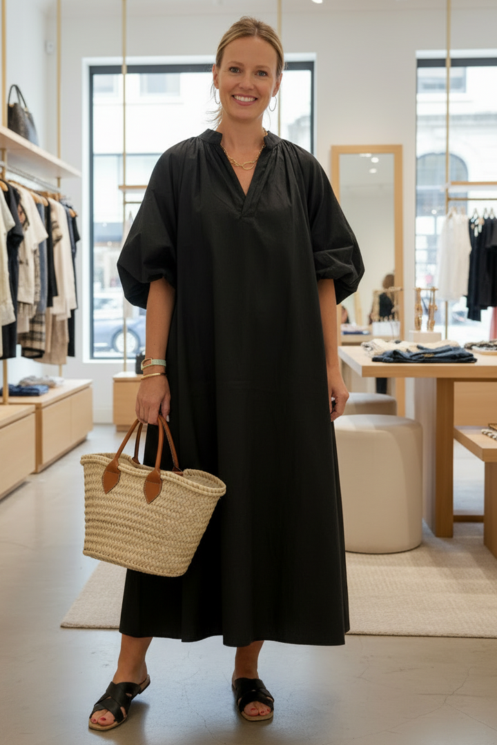 Suri All Cotton Dress | Black