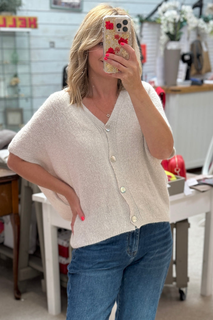 Joanie Alpaca Sleeveless V Neck Cardigan