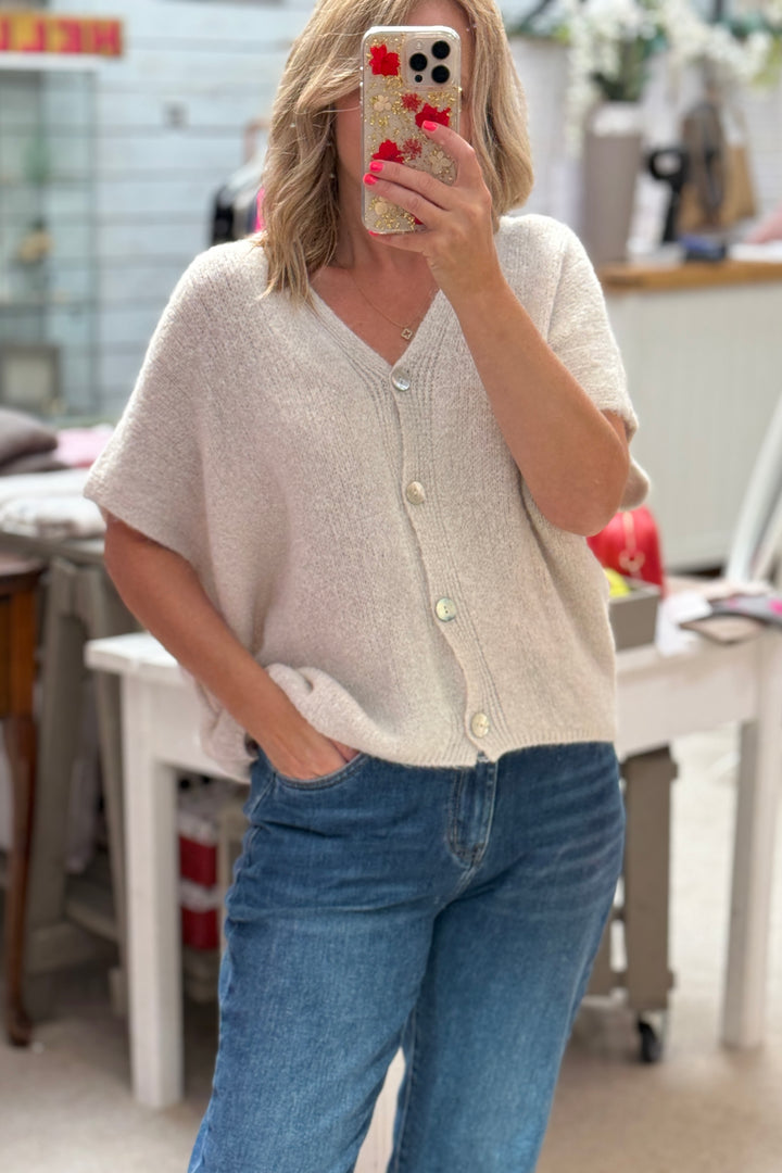 Joanie Alpaca Sleeveless V Neck Cardigan