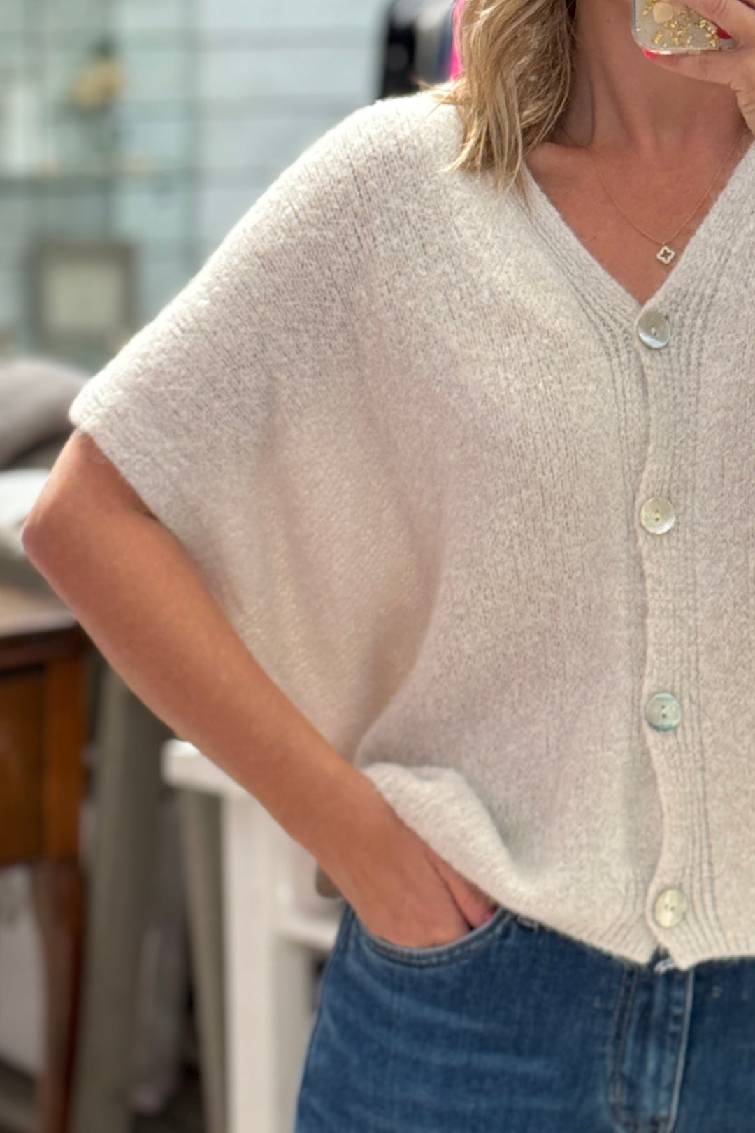 Joanie Alpaca Sleeveless V Neck Cardigan