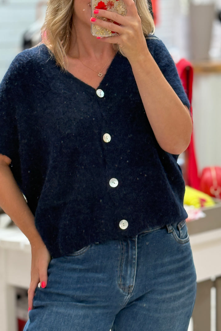 Joanie Alpaca Sleeveless V Neck Cardigan