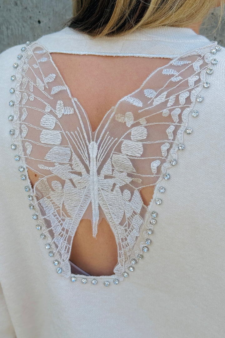 Rylee Butterfly Crystal Back Top