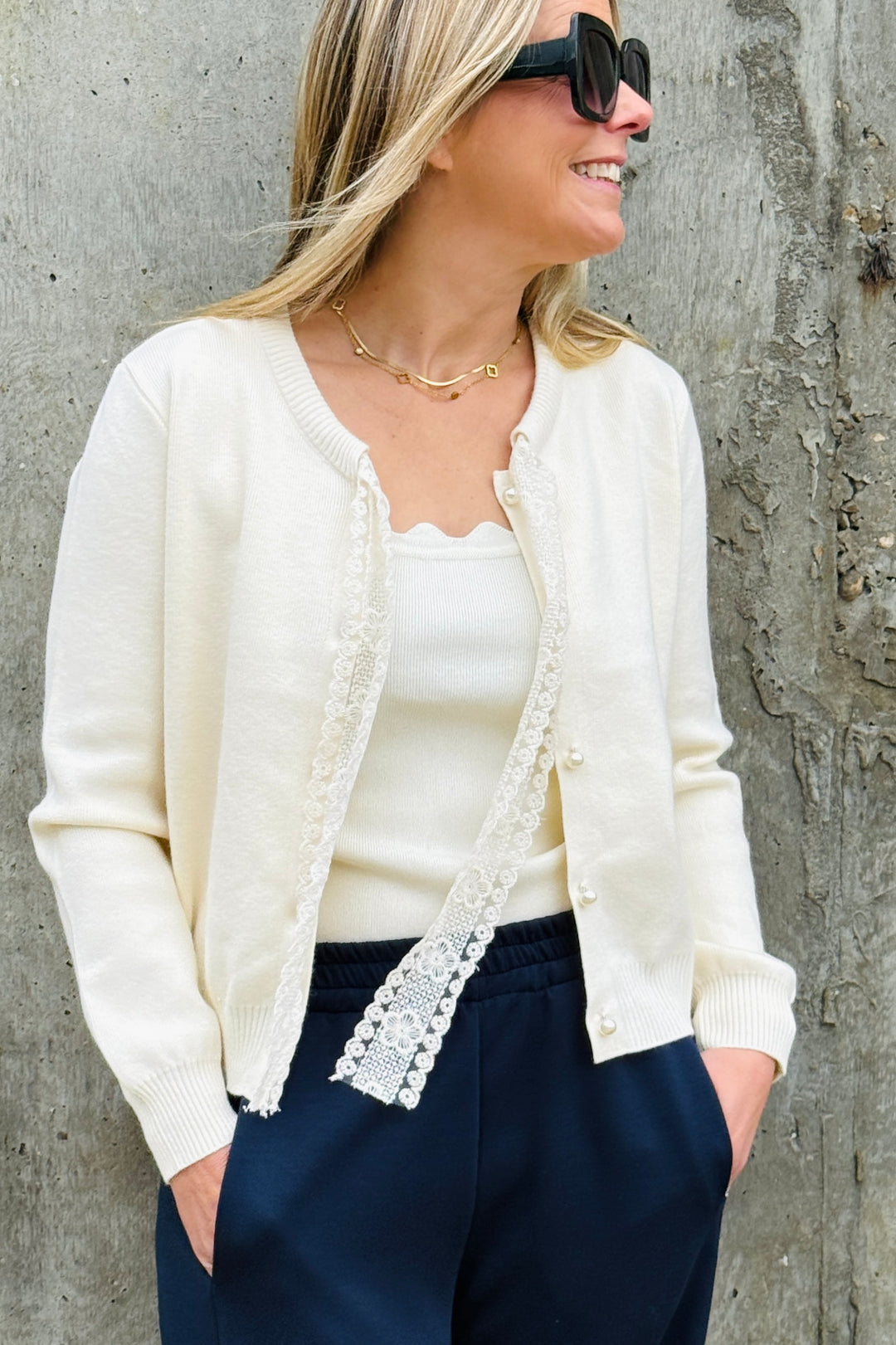 Nancy Lace Bow Cardigan