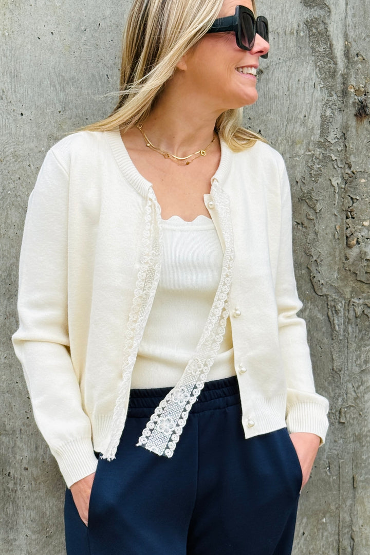Nancy Lace Bow Cardigan