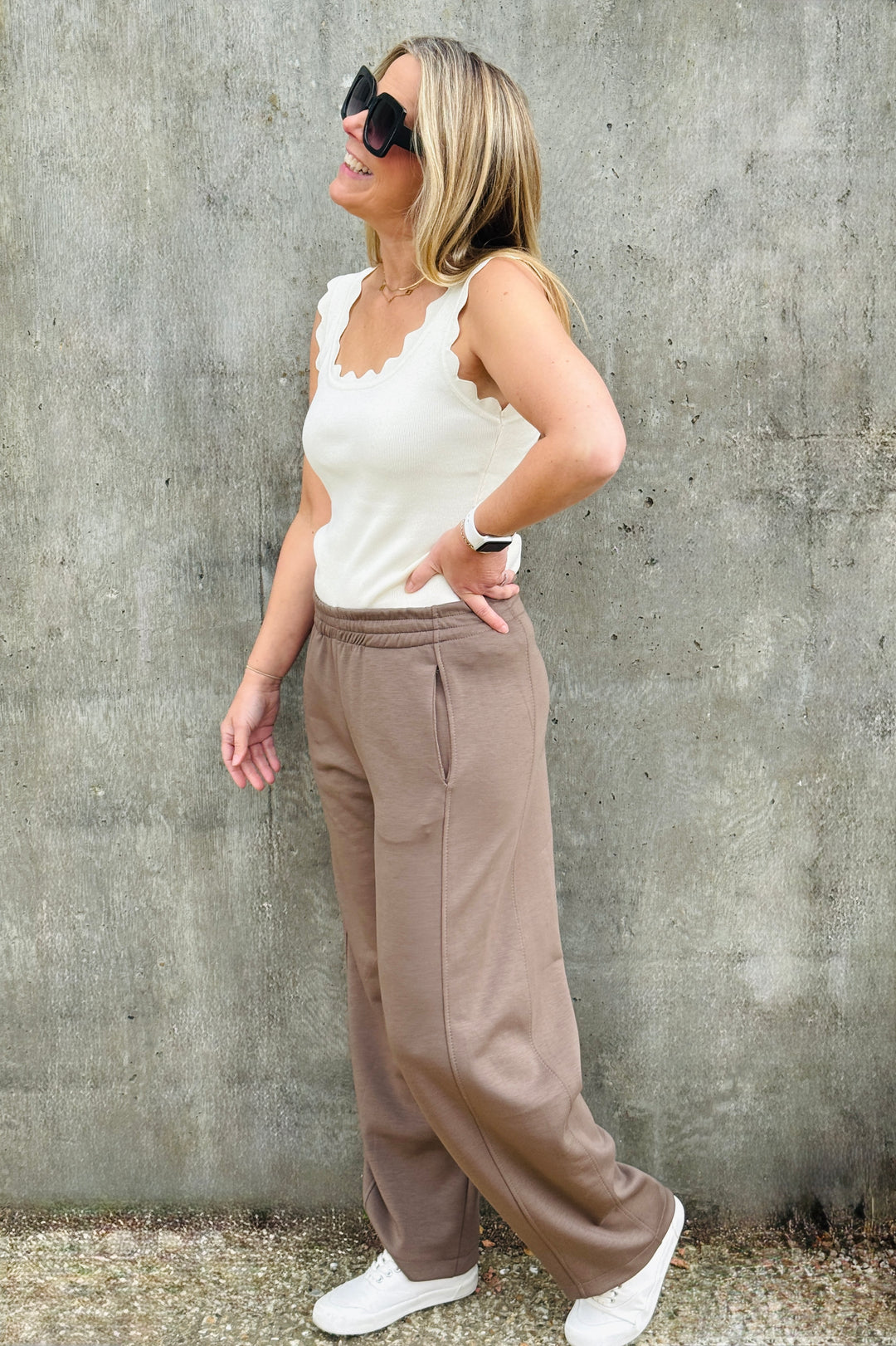 Celeste Side Pleat Barrel Joggers