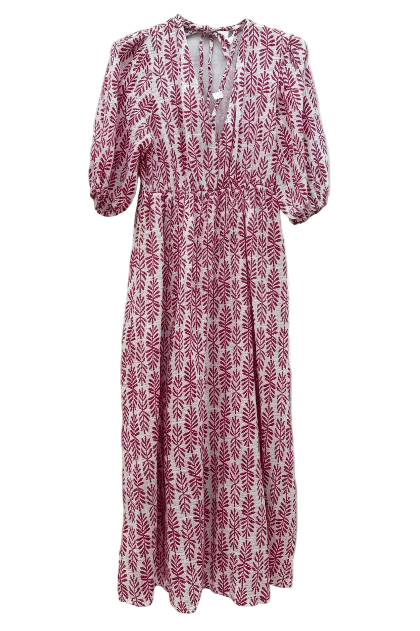 Beth Cheesecloth Cotton Dress | Pink x White