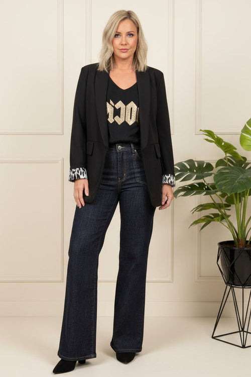 Abby Leopard Cuff Blazer