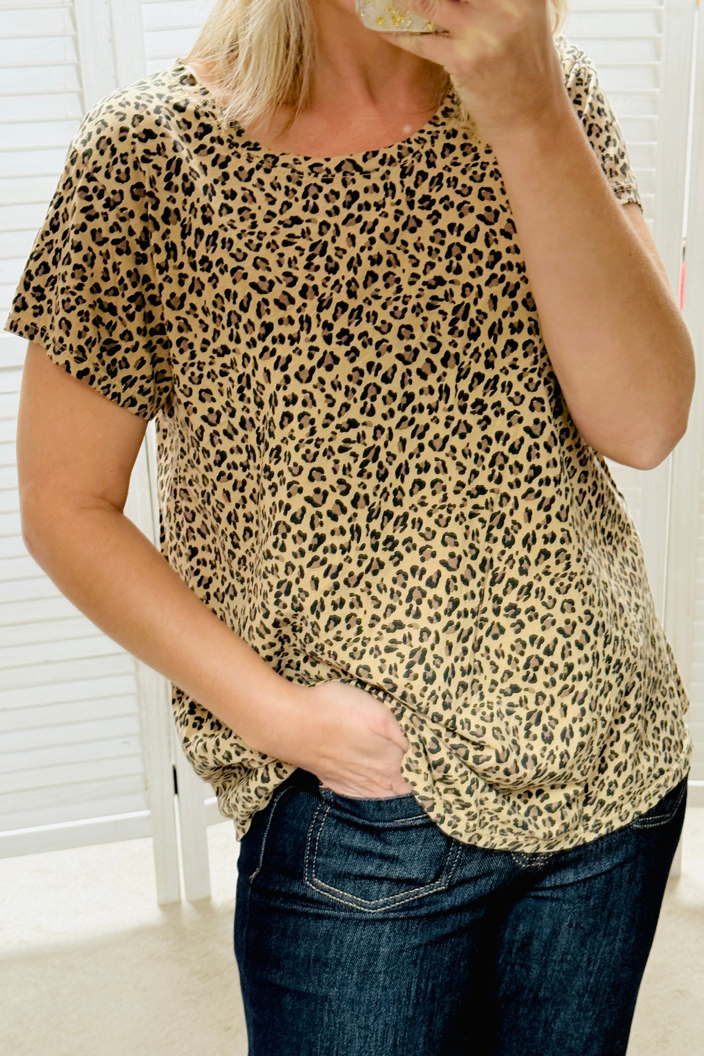 Leopard Print Cotton T Shirt