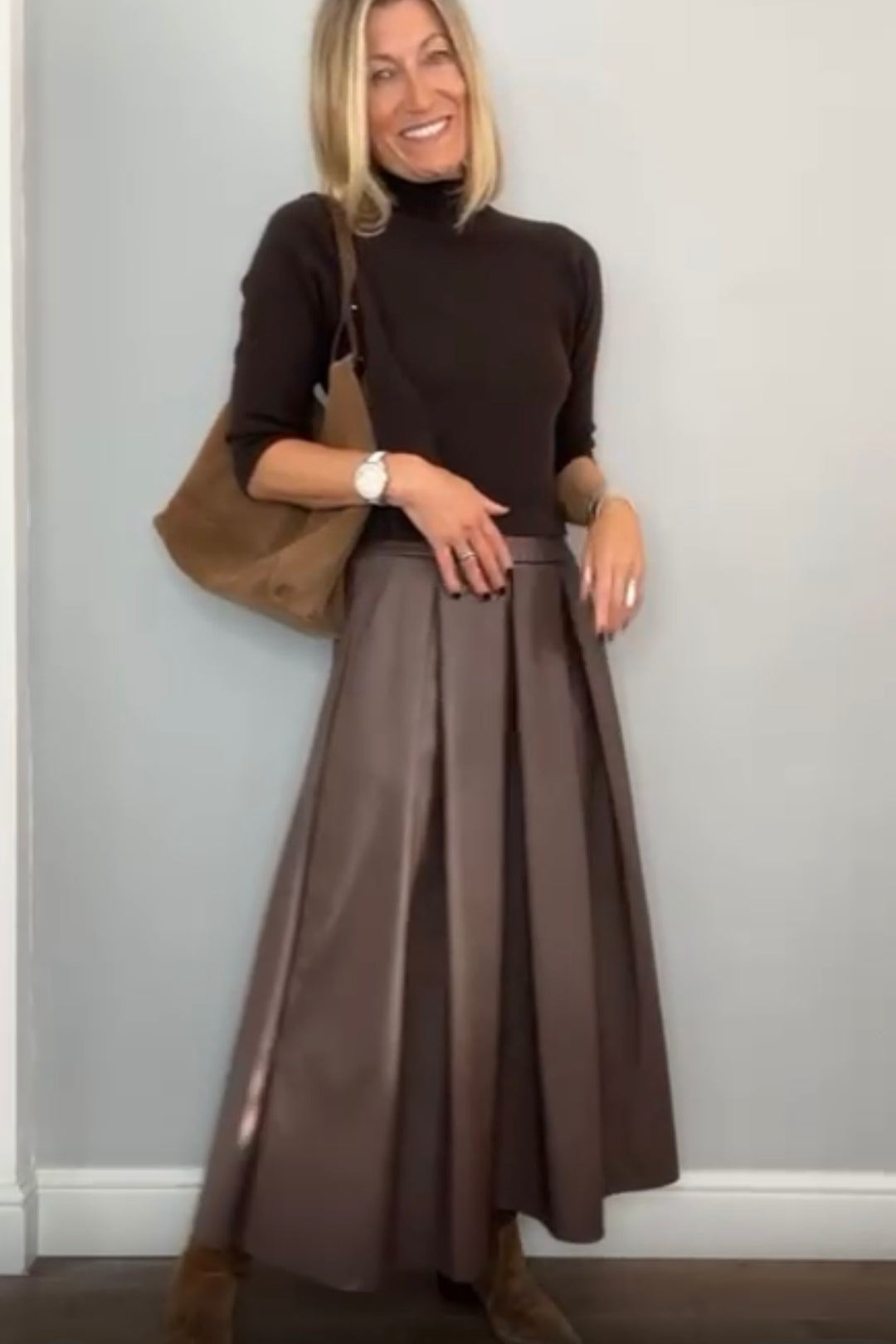 *** PRE ORDER *** Roxie Vegan Leather Pleather Skirt - Chocolate, Black and Burgundy colours