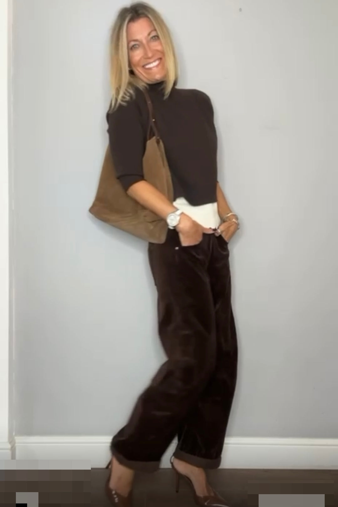 Cord Barrel Leg Jeans (Black or Chocolate)