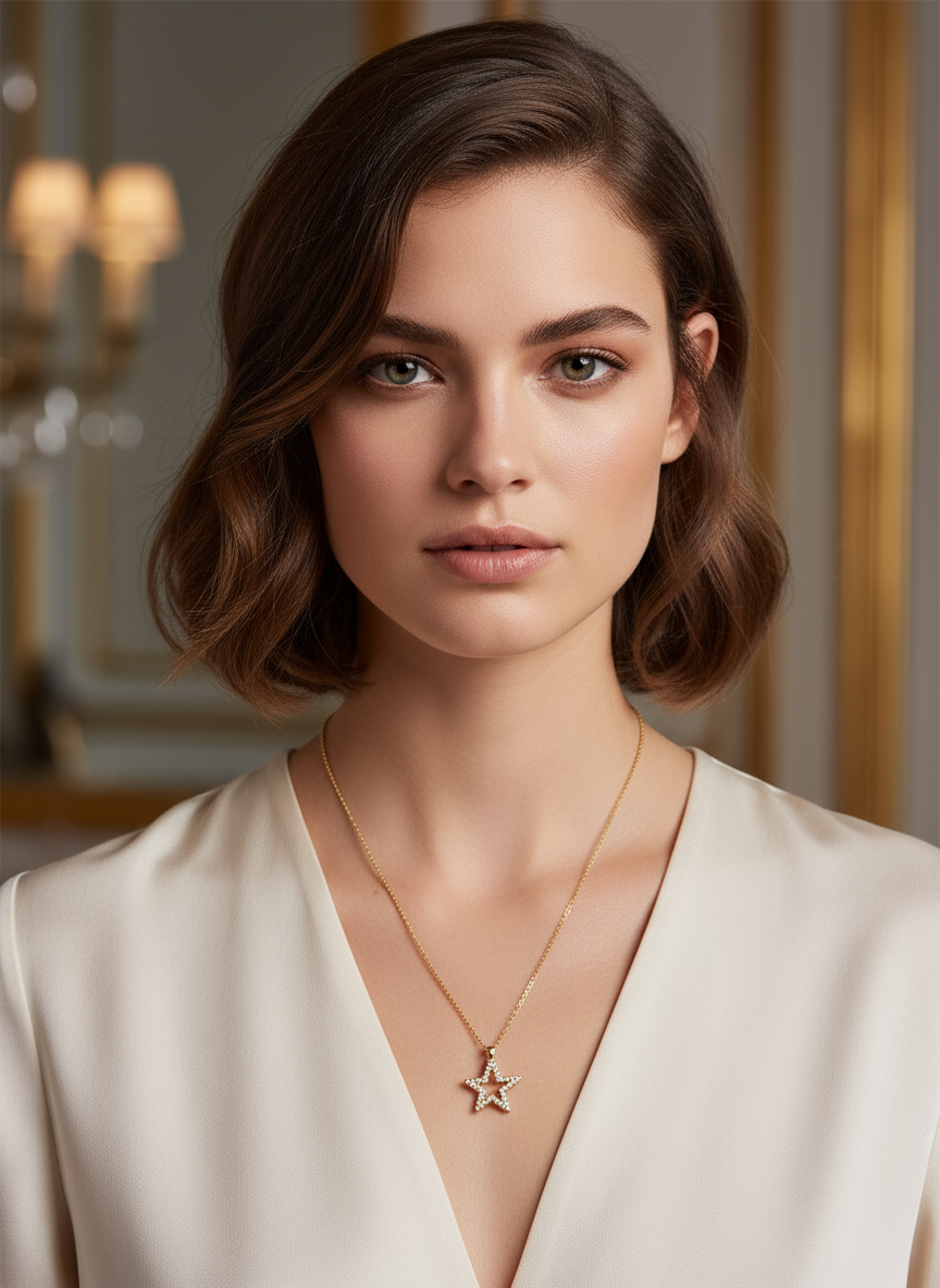 Cubic Zirconia Star Necklace
