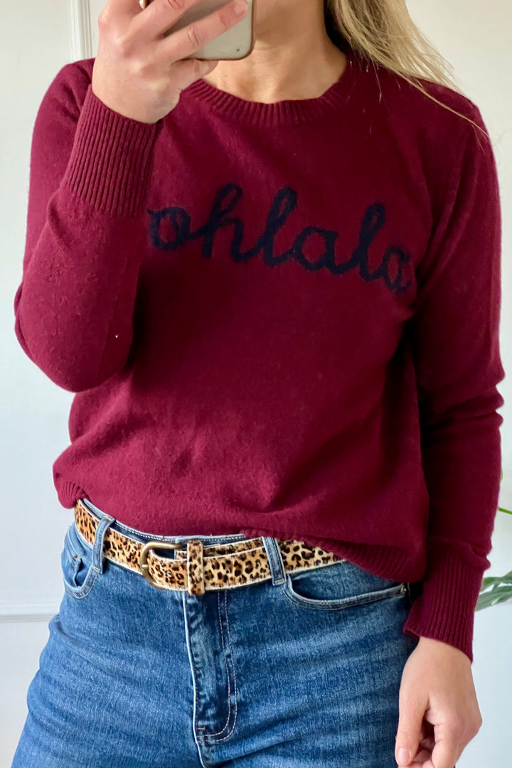 Ooh La La Cashmere Blend Jumper | Burgundy