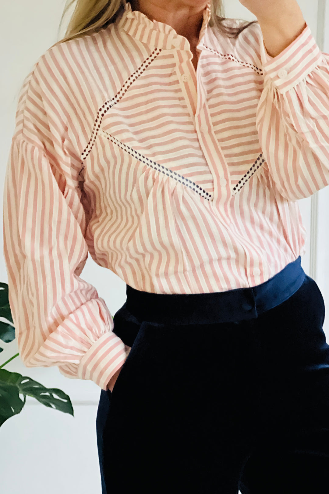 Lily Blouse | Pink & Cream