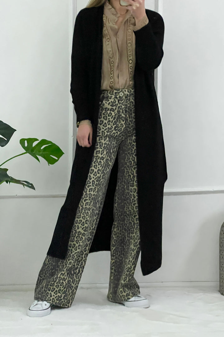 Clover Fine Knit Maxi Cardi | Black