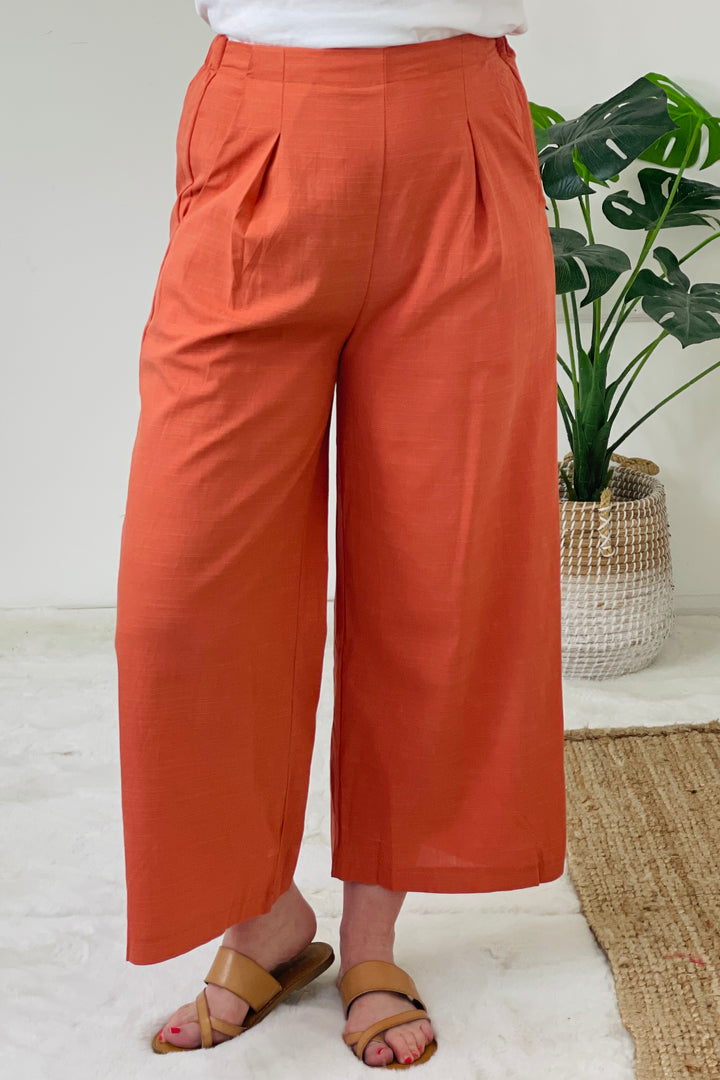 Renee Wide Leg Cotton Trousers