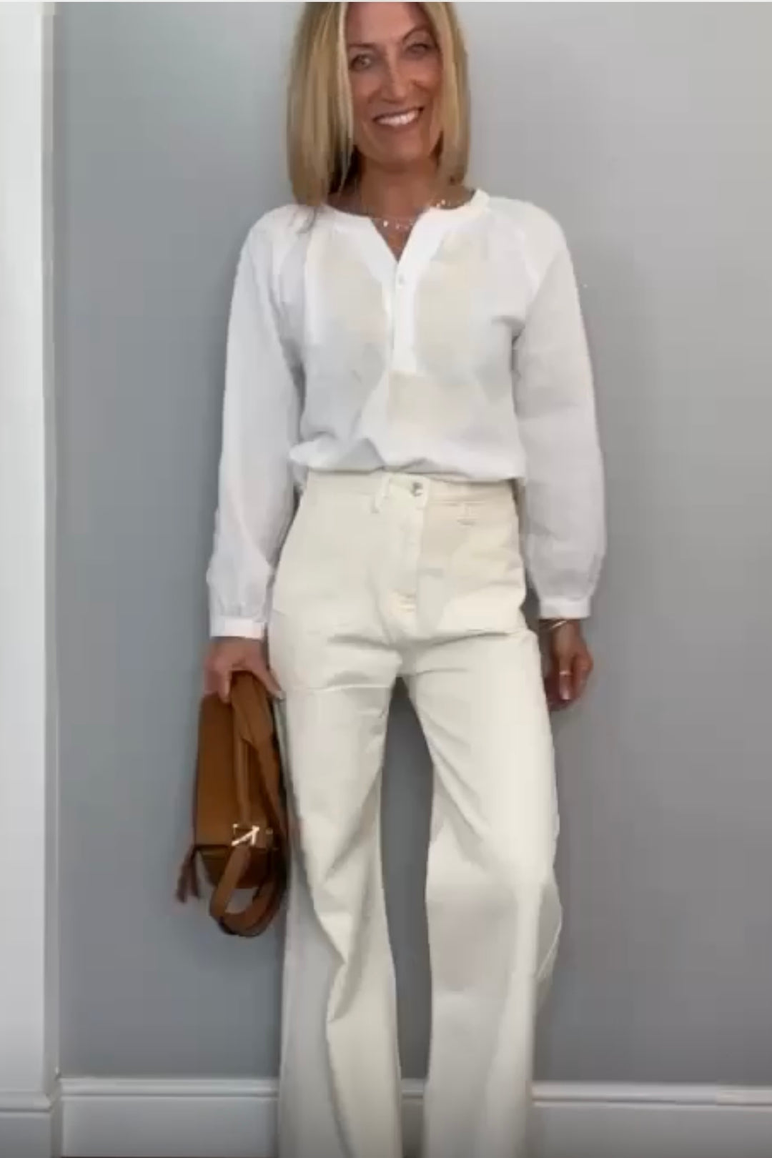 Pisa Cotton Embroidered V Neck Blouse