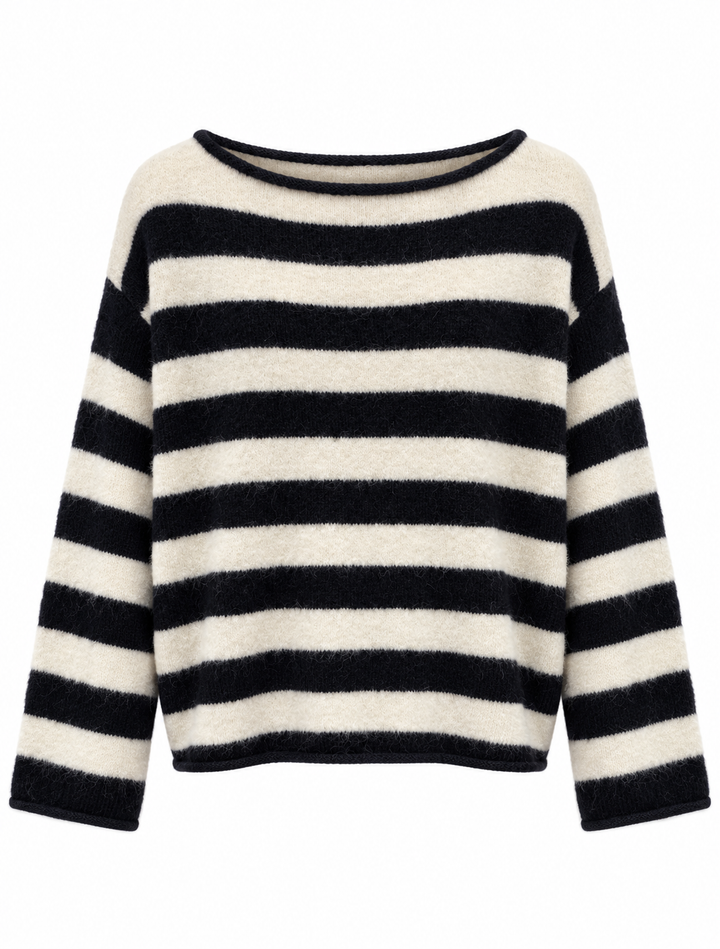 Noa Navy & Cream Stripe Jumper