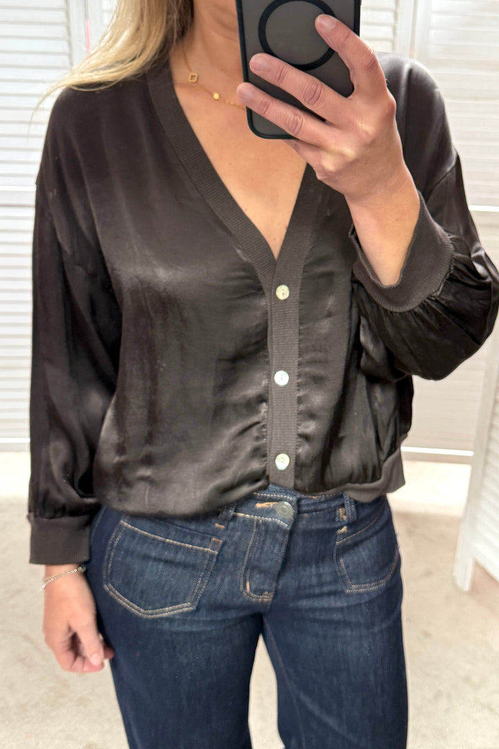 *** PRE ORDER *** Olivia Satin Bomber Jacket (Burgundy, Navy, Chocolate)