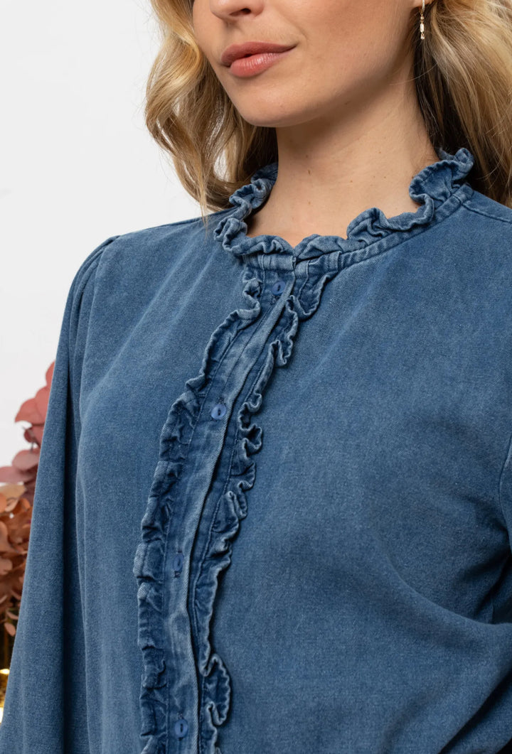 Alice Denim Frill Blouse