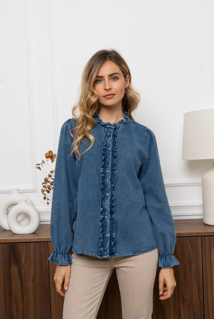 Alice Denim Frill Blouse