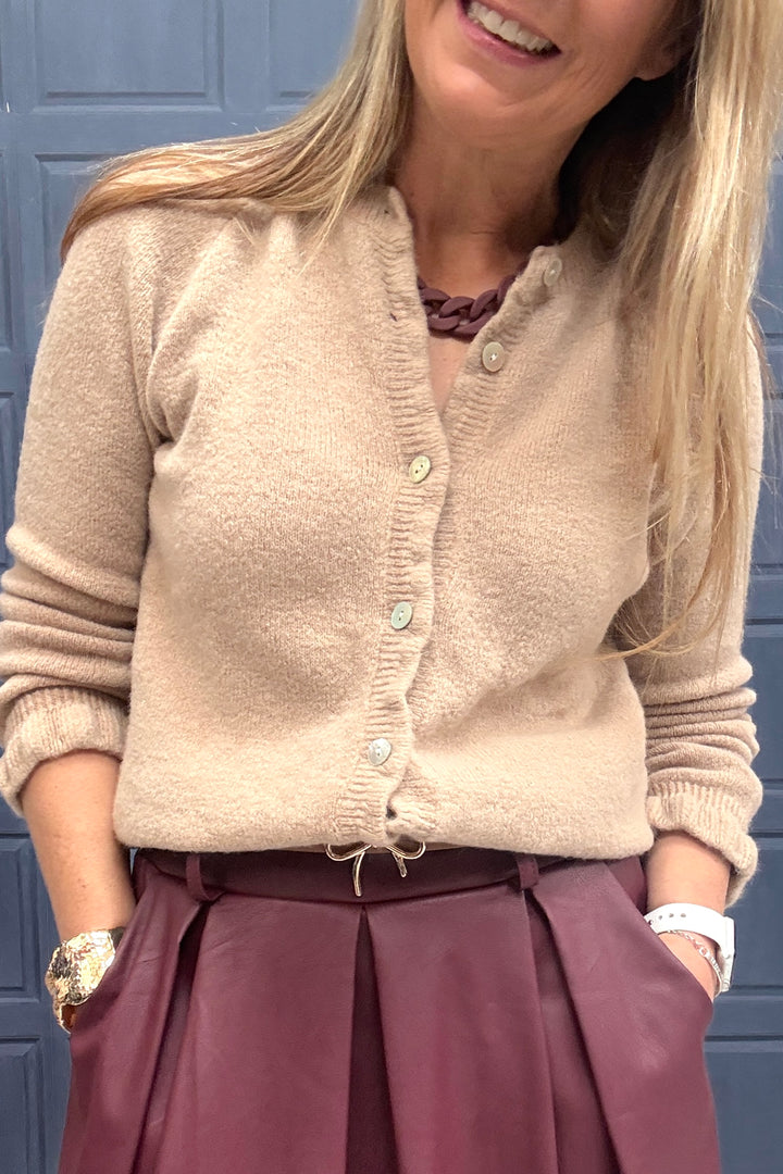 Bonnie Alpaca Cardigan - colours to choose Biscuit or Crimson