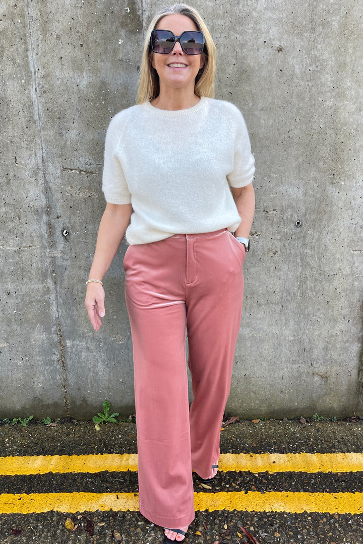 Riley Velvet Trousers | Dusky Pink