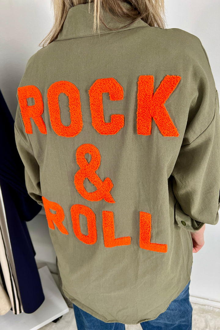 Rock & Roll Shirt | Khaki x Orange